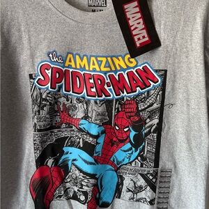 Vintage NEW Marvel Gray and Red Spider-Man Short Sleeve Tee